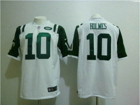 New York Jets 10 Holmes White Game Nike NFL Jerseys